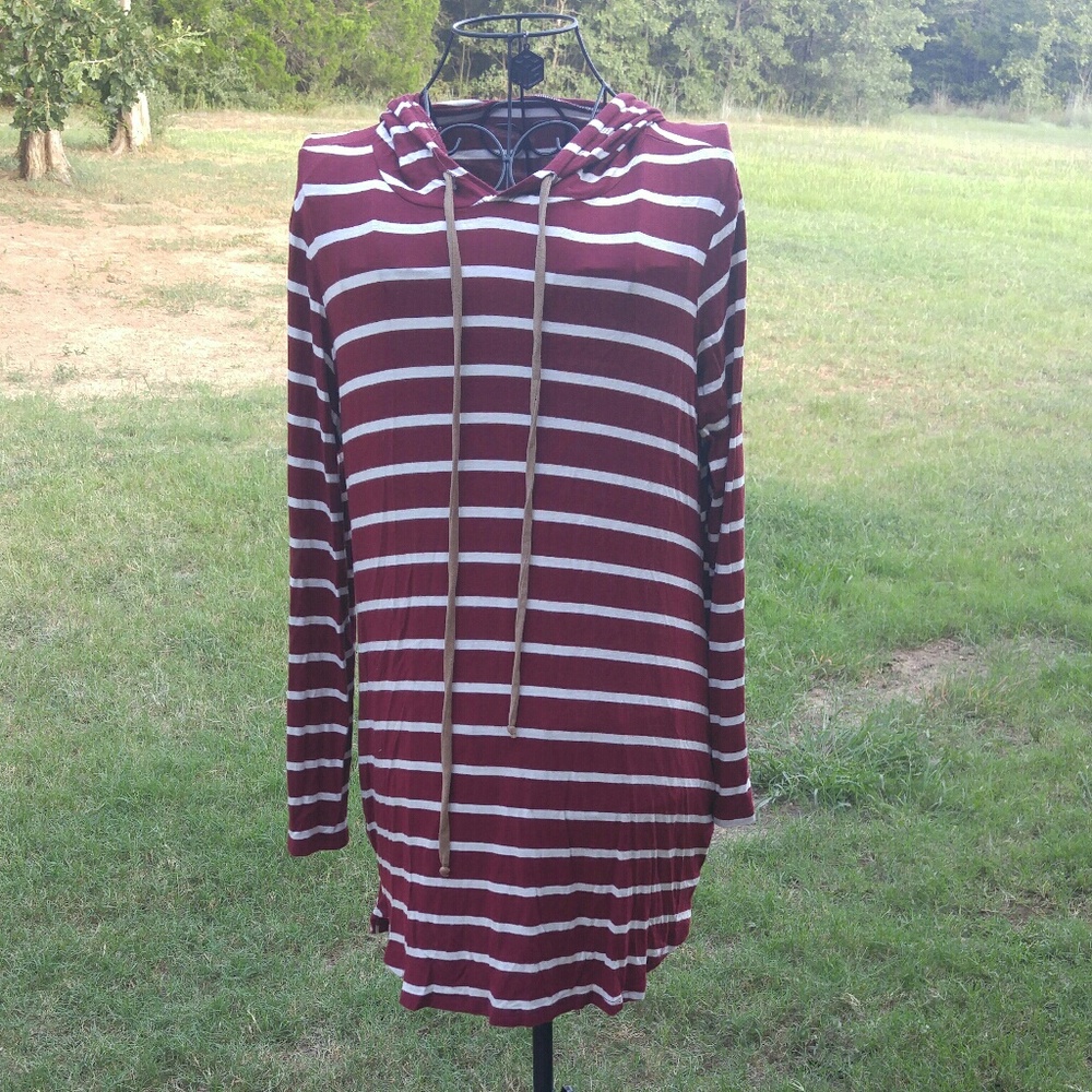 Maroon and White Top